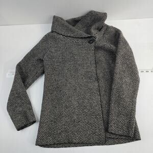Ellen Tracy cardigan sweater L wool gray womens 6817